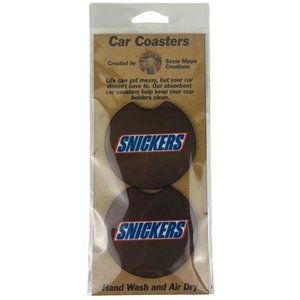 Car Coasters Snickers Chocolate Candy Bar Snack Junk Food Set of 2 Neoprene
